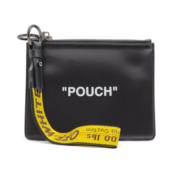 Off-White x Virgil Abloh Quotes "Pouch" Flat Double Flat Clutch in Black $675 - Picture 1 of 12